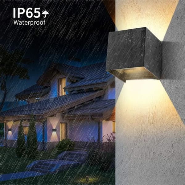 Vägglampa inomhus/utomhus 12W, LED-vägglampa Vattentät IP65 justerbar lampa upp och ner design 3000K varmvita vägglampor