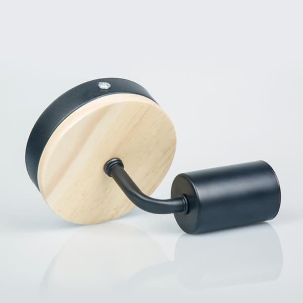 Industriell 2st Trä Vägglampor Lampa Svart E27