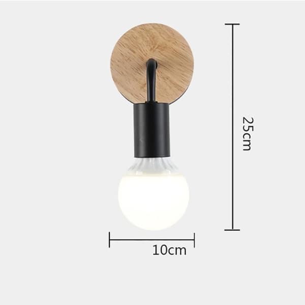 Industriell 2st Trä Vägglampor Lampa Svart E27