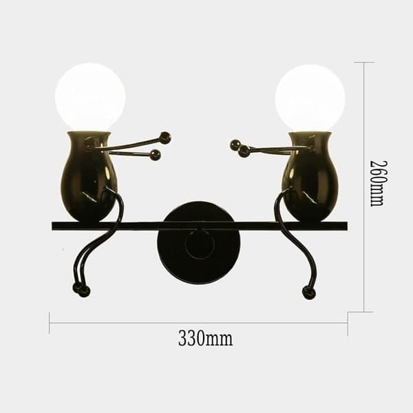 Modern Vägglampa - Kreativ och Enkel - Svart