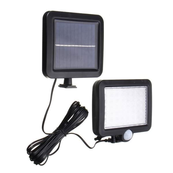 56 LED Solar Vägglampa Väggbelysning Rörelsesensor Utomhus Trädgård NF