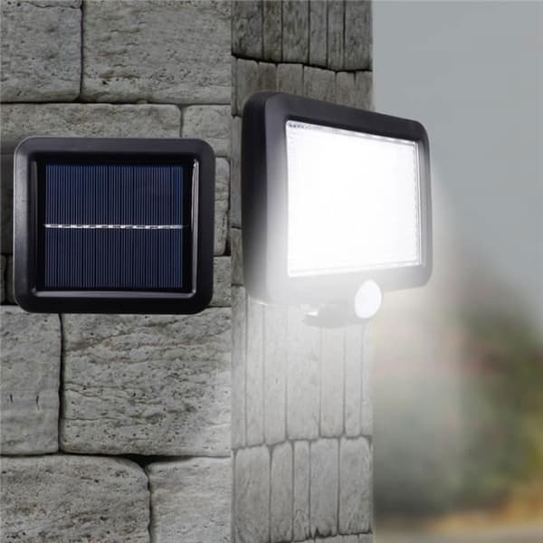 56 LED Solar Vägglampa Väggbelysning Rörelsesensor Utomhus Trädgård NF