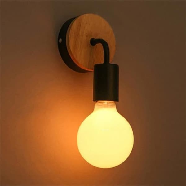 2ST Retro Industriell Vägglampa Metall Vägglampa Svart
