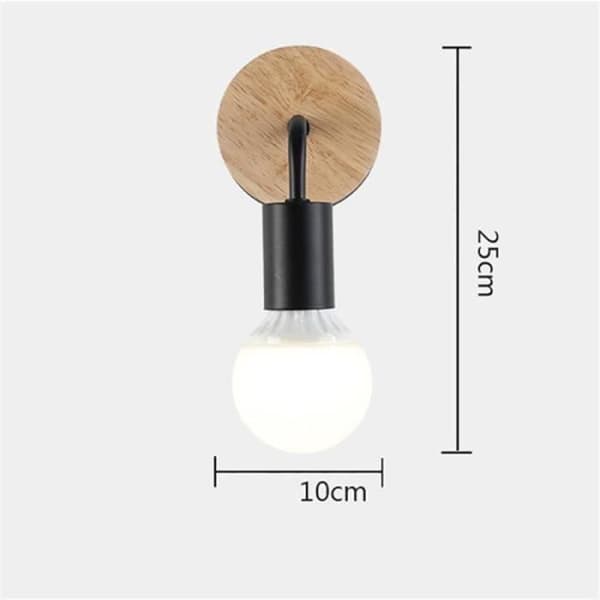 2ST Retro Industriell Vägglampa Metall Vägglampa Svart