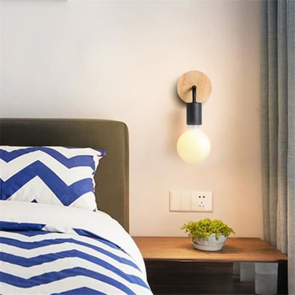 2ST Retro Industriell Vägglampa Metall Vägglampa Svart