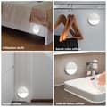 Miniatyrbild 4 av 4: Paket med 2 rörelsesensorlampor för inomhusbruk, stick-on, batteridriven, trådlös LED-lampa för skåp, esca