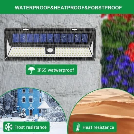Vattentät Solar Lamp Vägglampa 118 LED Med Sensor IP65 Vattentät för trädgård utomhusbelysning