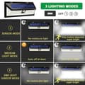 Miniatyrbild 2 av 4: Vattentät Solar Lamp Vägglampa 118 LED Med Sensor IP65 Vattentät för trädgård utomhusbelysning