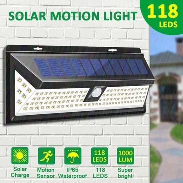 Vattentät Solar Lamp Vägglampa 118 LED Med Sensor IP65 Vattentät för trädgård utomhusbelysning