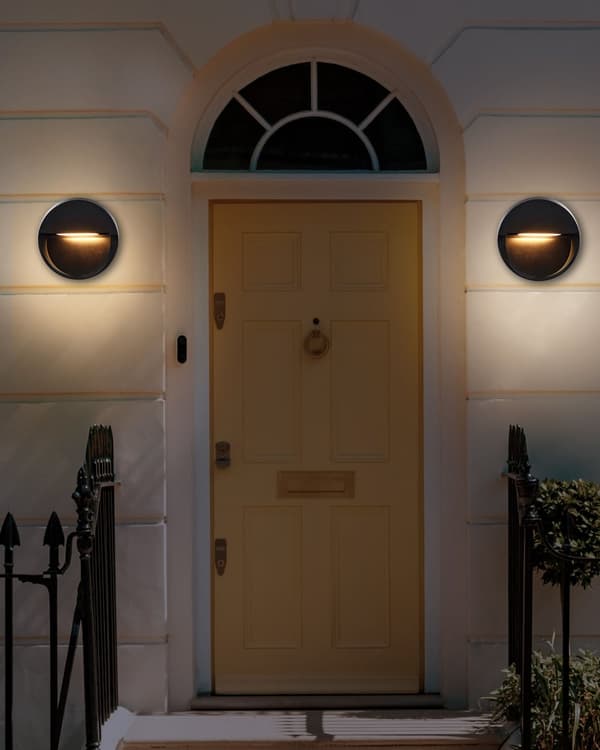 Udendørs Væglampe Sort Metal Sæt af 2 LED Downlight Lamper Belysning til Væg Design