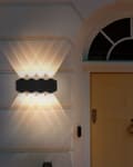 Miniatyrbillede 5 af 9: Udendørs Væglampe Sort Metal Sæt af 2 LED Up and Down Lamper Belysning til Væg Design