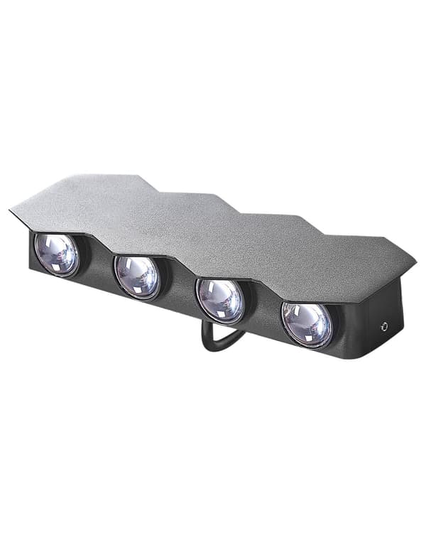 Udendørs Væglampe Sort Metal Sæt af 2 LED Up and Down Lamper Belysning til Væg Design