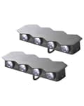 Miniatyrbillede 1 af 9: Udendørs Væglampe Sort Metal Sæt af 2 LED Up and Down Lamper Belysning til Væg Design