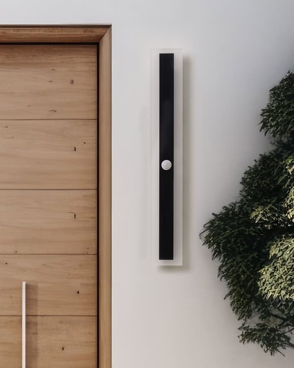 Udendørs LED Væglampe Lampe Sort 60 cm Stål Akryl med Bevægelsessensor Moderne Design