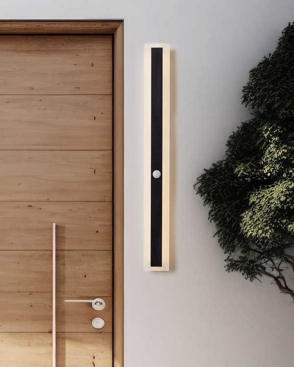 Udendørs LED-væglampe Sort 80 cm Stål Akryl med bevægelsessensor Moderne design