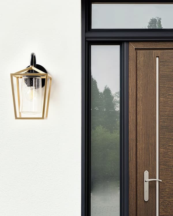 Udendørs Væglampe Guld Lampe Metal Jern Glas Mat Moderne Design Gårdhave Have