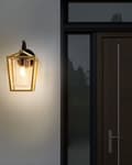Miniatyrbillede 2 af 9: Udendørs Væglampe Guld Lampe Metal Jern Glas Mat Moderne Design Gårdhave Have