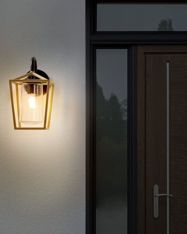 Udendørs Væglampe Guld Lampe Metal Jern Glas Mat Moderne Design Gårdhave Have