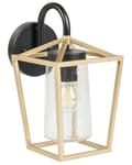 Miniatyrbillede 1 af 9: Udendørs Væglampe Guld Lampe Metal Jern Glas Mat Moderne Design Gårdhave Have