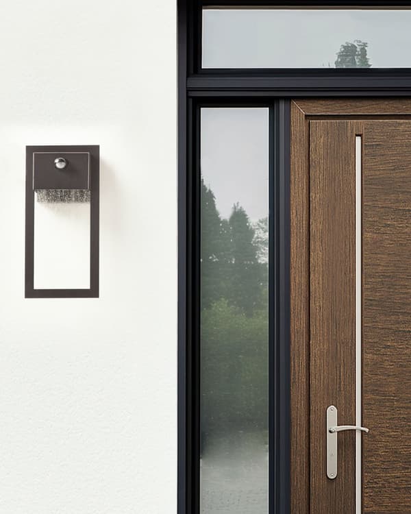 Udendørs LED-væglampe Sort lampe Metal Jern Glas Mat med bevægelsessensor Moderne Design Patio Have