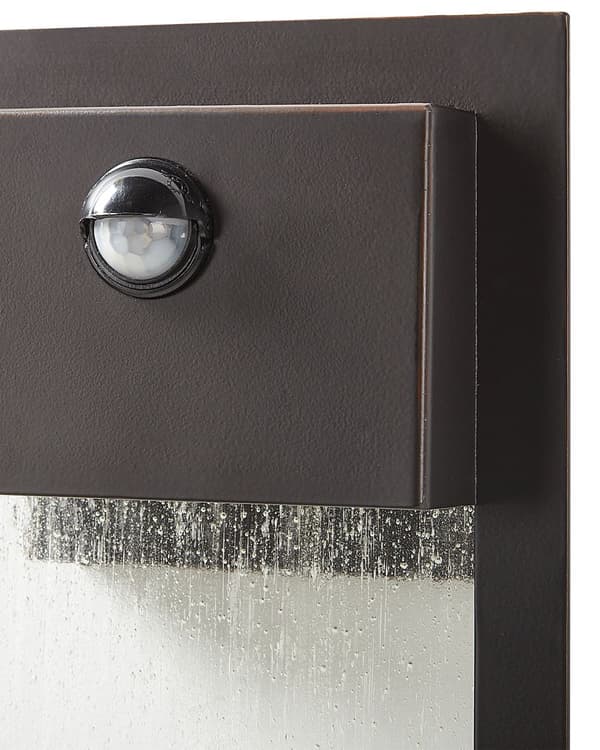 Udendørs LED-væglampe Sort lampe Metal Jern Glas Mat med bevægelsessensor Moderne Design Patio Have