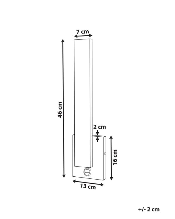 Udendørs LED-væglampe Sort lampe Metal Jern Aluminium Mat med bevægelsessensor Moderne design Patio Garden