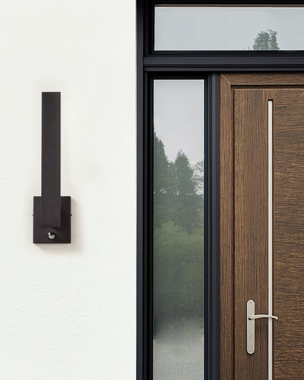 Udendørs LED-væglampe Sort lampe Metal Jern Aluminium Mat med bevægelsessensor Moderne design Patio Garden
