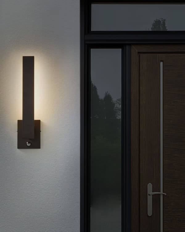 Udendørs LED-væglampe Sort lampe Metal Jern Aluminium Mat med bevægelsessensor Moderne design Patio Garden