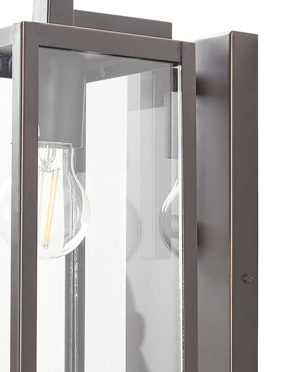 Udendørs væglampe Sort jernglas 33 cm med bevægelsessensor Eksternt retrodesign