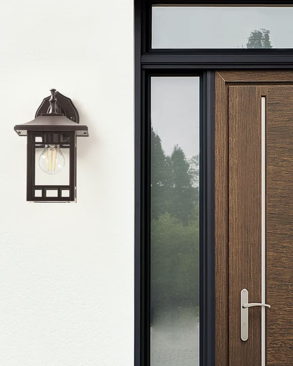 Udendørs væglampe Sort jernglas 28 cm Eksternt retrodesign