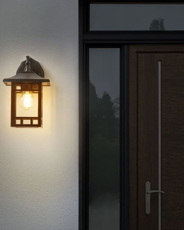 Udendørs væglampe Sort jernglas 28 cm Eksternt retrodesign