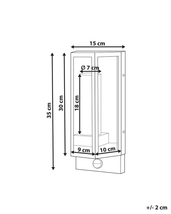 Udendørslampe med Sensor Brun Jern 15 x 35 cm Væglampe med LED til Udendørs Moderne Design