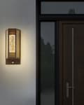 Miniatyrbillede 2 af 9: Udendørslampe med Sensor Brun Jern 15 x 35 cm Væglampe med LED til Udendørs Moderne Design