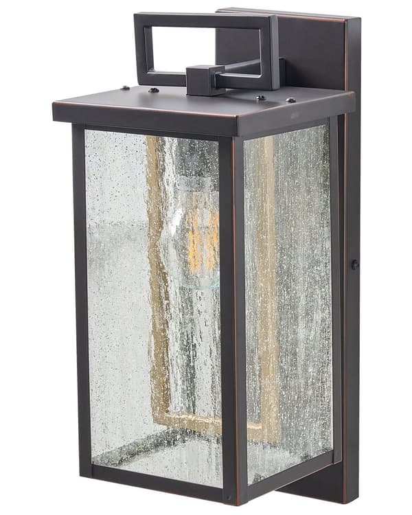 Udendørs væglampe Sort jernglas 37 cm med bevægelsessensor Eksternt retrodesign