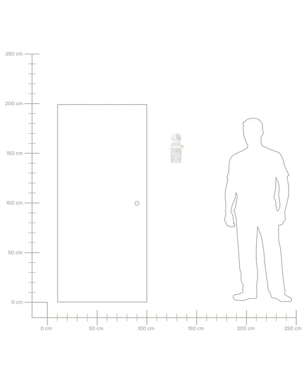 Ulkoseinävalaisin valkoinen 30 cm rauta alumiini lasipaneelit lyhdyn muotoinen perinteinen