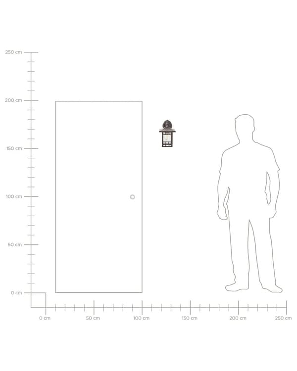 Ulkoseinävalaisin musta rauta alumiini lasi 28 cm retrotyyli