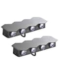 Pikkukuva 1 / 9: Ulkoseinävalaisin musta alumiini lasi 21 x 3 x 8 cm LED-valo 2 kpl setti suorakulmio moderni tyyli