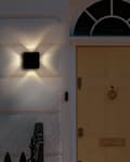 Pikkukuva 5 / 9: Ulkoseinävalaisin musta alumiini lasi 15 x 4 x 15 cm LED-valo 2 kpl setti neliö moderni tyyli