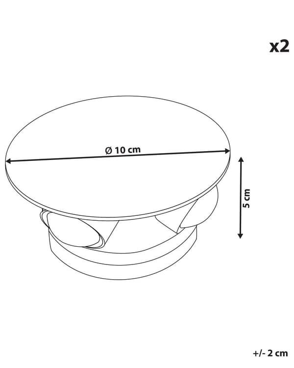 Ulkoseinävalaisin musta alumiini lasi 10 x 5 x 10 cm LED-valo 2 kpl setti pyöreä moderni tyyli