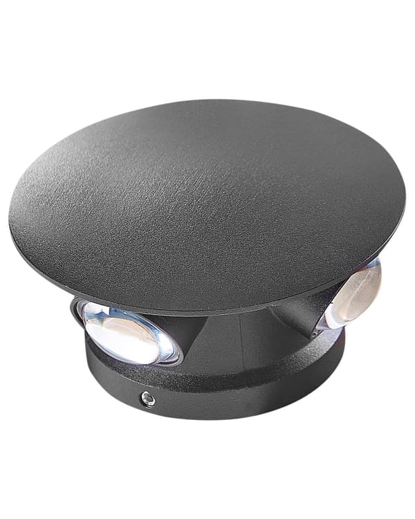 Ulkoseinävalaisin musta alumiini lasi 10 x 5 x 10 cm LED-valo 2 kpl setti pyöreä moderni tyyli