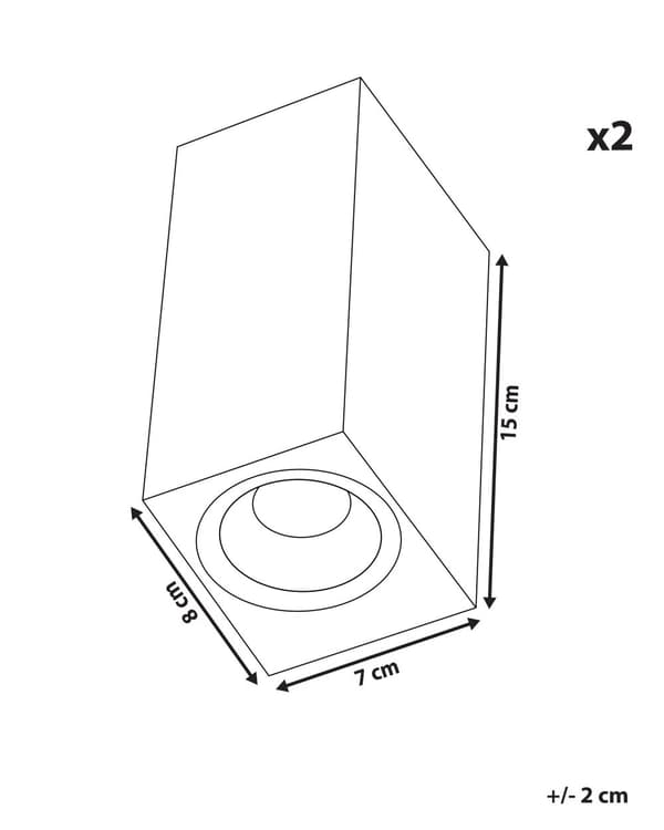 Ulkoseinävalaisin musta alumiini lasi 7 x 8 x 15 cm LED-valo 2 kpl setti suorakulmio moderni tyyli