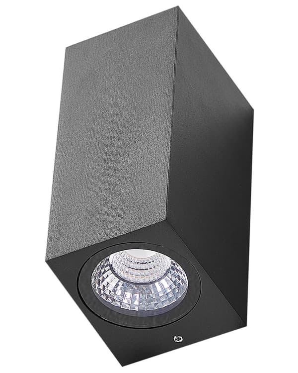 Ulkoseinävalaisin musta alumiini lasi 7 x 8 x 15 cm LED-valo 2 kpl setti suorakulmio moderni tyyli