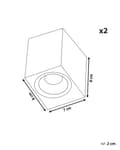 Pikkukuva 3 / 9: Ulkoseinävalaisin musta alumiini lasi 7 x 8 x 8 cm LED-valo 2 kpl setti suorakulmio moderni tyyli