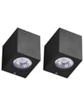 Pikkukuva 1 / 9: Ulkoseinävalaisin musta alumiini lasi 7 x 8 x 8 cm LED-valo 2 kpl setti suorakulmio moderni tyyli
