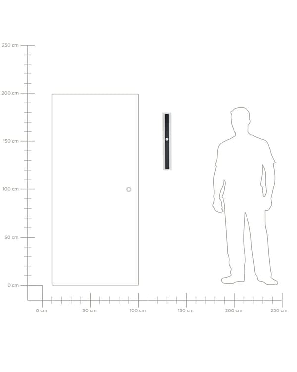 Ulkoseinävalaisin musta 60 cm teräs akryyli LED-valo liiketunnistimella moderni