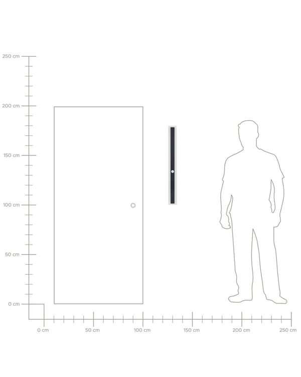 Ulkoseinävalaisin musta 80 cm teräs akryyli LED-valo liiketunnistimella moderni