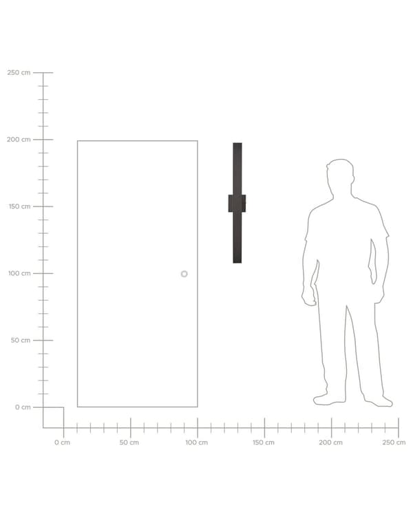 LED-ulkoseinävalaisin musta 89 cm rauta alumiini suorakulmainen moderni