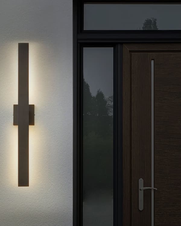 LED-ulkoseinävalaisin musta 89 cm rauta alumiini suorakulmainen moderni