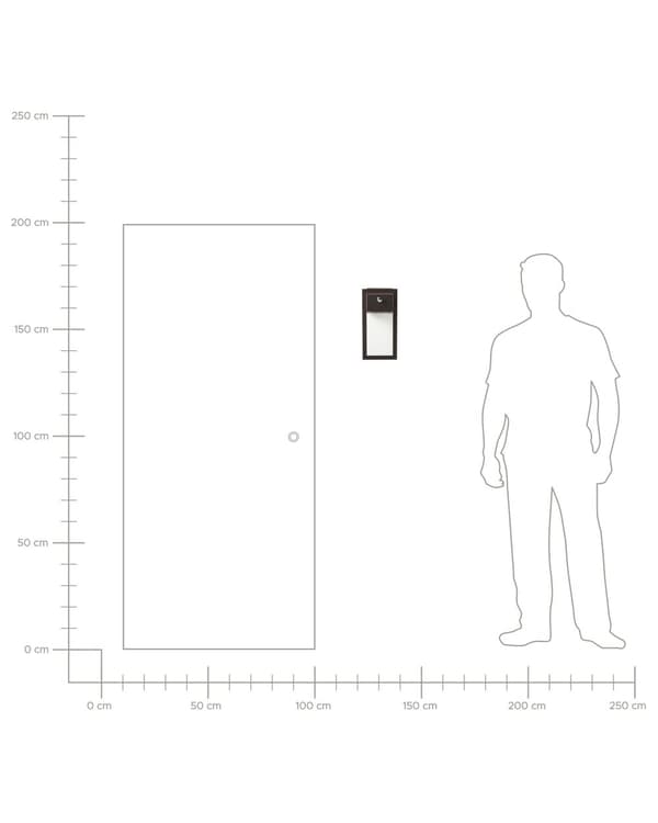 LED-ulkoseinävalaisin musta 33 cm rauta lasi liiketunnistimella suorakulmainen moderni
