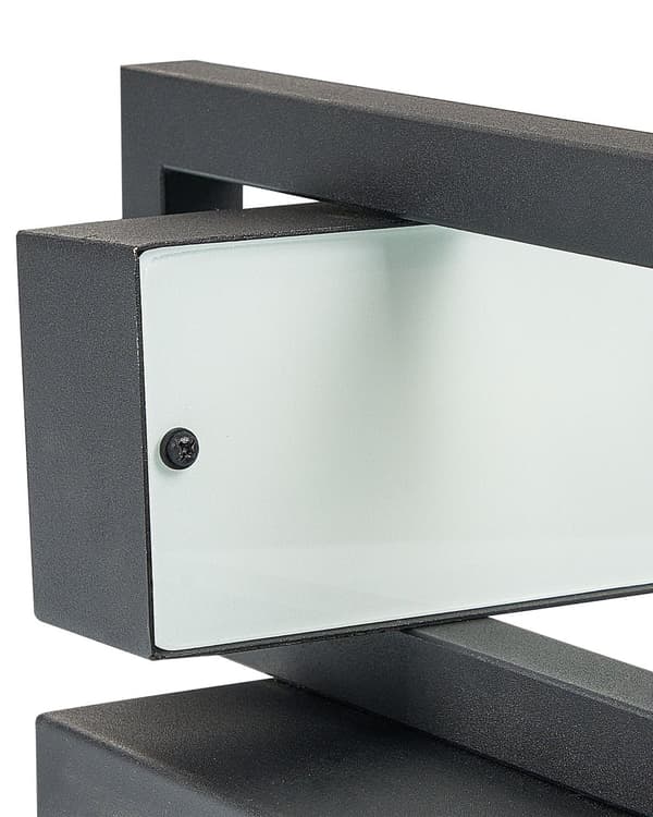 LED-ulkoseinävalaisin musta rauta alumiini lasi 35 cm moderni tyyli